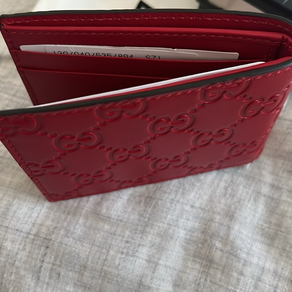 🆕💯% Auth Men’s Gucci Wallet Red Leather NWT - Picture 5 of 7